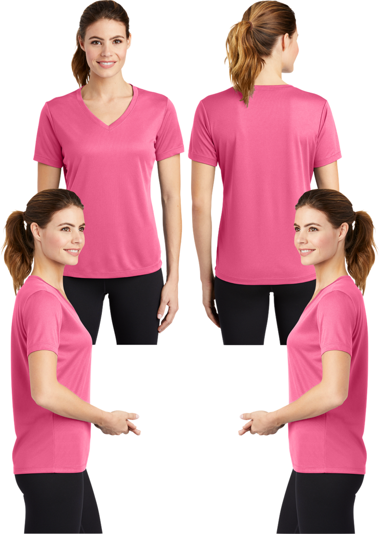 LST_340 Women's Mesh Dry Fit V-neck Tee