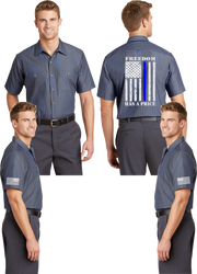 Thin Blue Line Reflective Mechanic Shirt