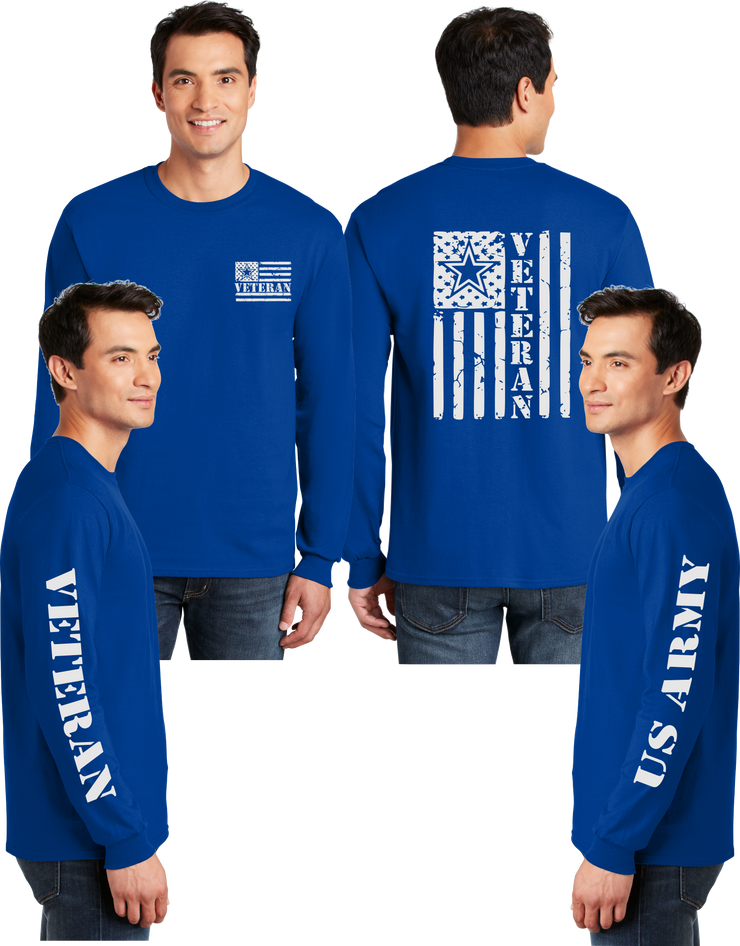 Army Veteran Flag Reflective Long Sleeve - 100% Polyester